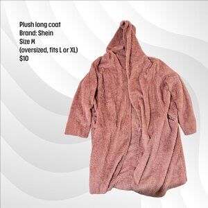 Plush long coat, size M, oversized.